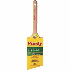 Purdy - 3" Angled Synthetic Trim Brush - 3-3/16" Bristle Length, 3-3/16" Wood Fluted Handle - Exact Tool & Supply