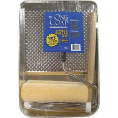 Bestt-Liebco - 12" Long, 3/8" Nap, Mini Roller Kit - 9" Wide, Metal Frame, Includes Paint Tray, Roller Cover & Frame - Exact Tool & Supply