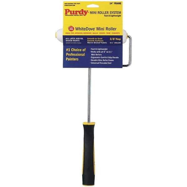 Purdy - 3/8" Nap, Mini Roller Kit - 4" Wide, Includes Roller Cover & Frame - Exact Tool & Supply