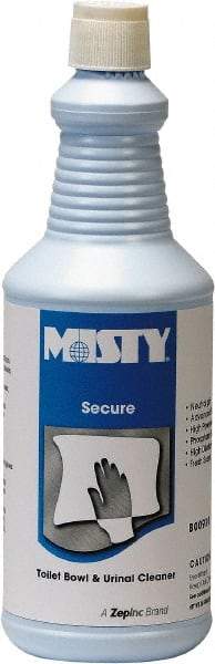 Misty - 32 oz Bottle Liquid Toilet Bowl Cleaner - Mint Scent, Disinfectant, Nonacidic, Toilets - Exact Tool & Supply