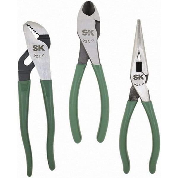 SK - Plier Sets - 3PC 8"LN 10"T/G 8"HD PUMP PLIER SET - Exact Tool & Supply