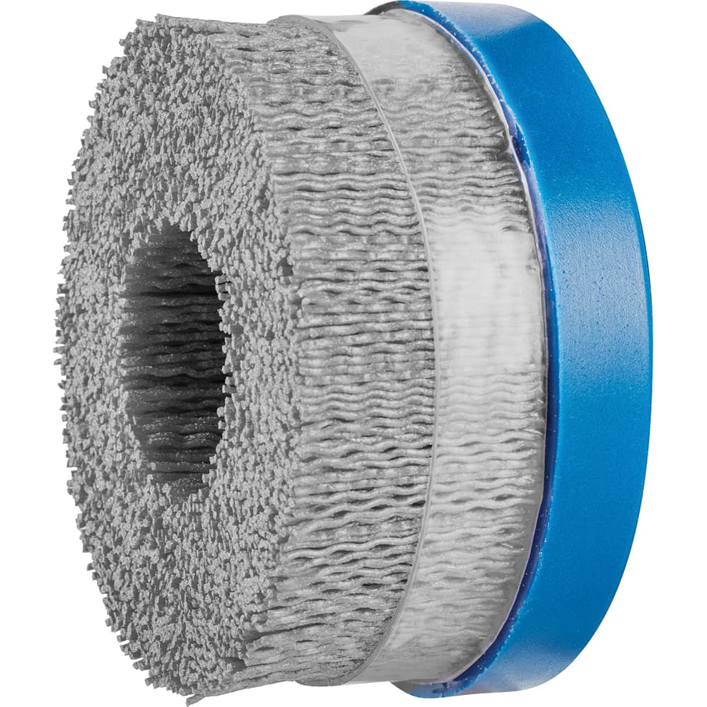 PFERD - Disc Brushes; Outside Diameter (Inch): 4 ; Grit: 120 ; Abrasive Material: Ceramic Oxide ; Brush Type: Crimped ; Connector Type: Arbor ; Arbor Hole Size (Inch): 7/8 - Exact Tool & Supply