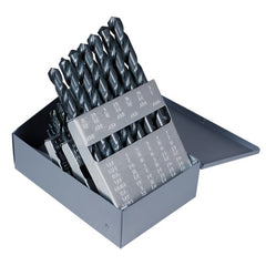 ‎1/16-1/2 RHS / RHC HSS 118 Degree Radial Point CLE-MAX™ Jobber Length Drill Set - Steam Oxide - Exact Tool & Supply