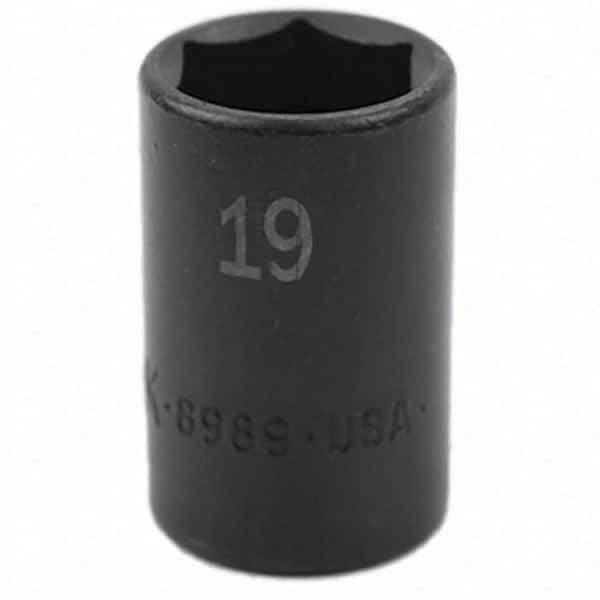 SK - Impact Socket - 3/8"DR 6PT 19MM SEMI-DEEP IMPACT SOCKET - Exact Tool & Supply