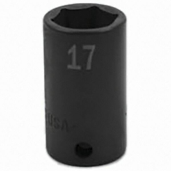 SK - Impact Socket - 3/8"DR 6PT 17MM SEMI-DEEP IMPACT SOCKET - Exact Tool & Supply