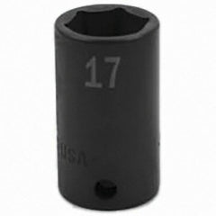 SK - Impact Socket - 3/8"DR 6PT 17MM SEMI-DEEP IMPACT SOCKET - Exact Tool & Supply