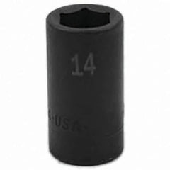 SK - Impact Socket - 3/8"DR 6PT 14MM SEMI-DEEP IMPACT SOCKET - Exact Tool & Supply