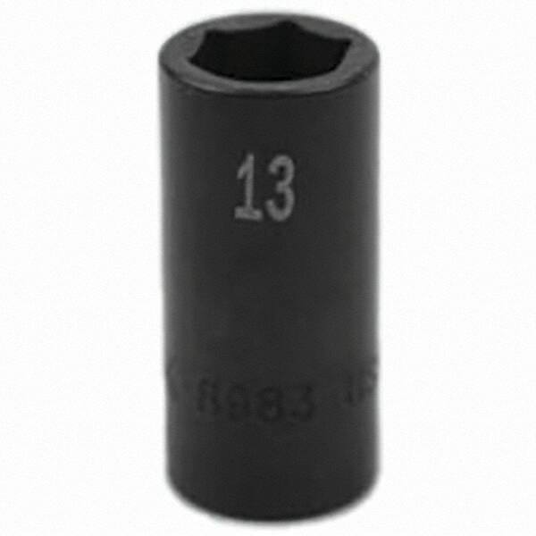 SK - Impact Socket - 3/8"DR 6PT 13MM SEMI-DEEP IMPACT SOCKET - Exact Tool & Supply