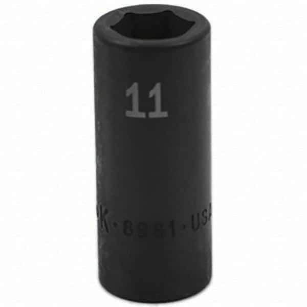 SK - Impact Socket - 3/8"DR 6PT 11MM SEMI-DEEP IMPACT SOCKET - Exact Tool & Supply