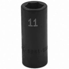 SK - Impact Socket - 3/8"DR 6PT 11MM SEMI-DEEP IMPACT SOCKET - Exact Tool & Supply