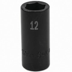 SK - Impact Socket - 3/8"DR 6PT 12MM SEMI-DEEP IMPACT SOCKET - Exact Tool & Supply