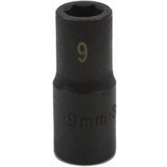 SK - Impact Socket - 3/8"DR 6PT 9MM SEMI-DEEP IMPACT SOCKET - Exact Tool & Supply