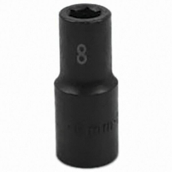 SK - Impact Socket - 3/8"DR 6PT 8MM SEMI-DEEP IMPACT SOCKET - Exact Tool & Supply