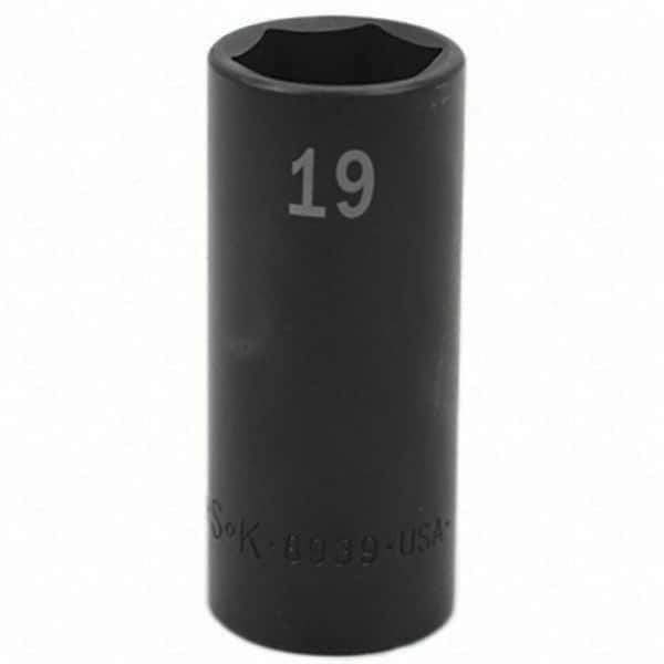 SK - Impact Socket - 3/8"DR 19MM DEEP IMPACT SOCKET - Exact Tool & Supply