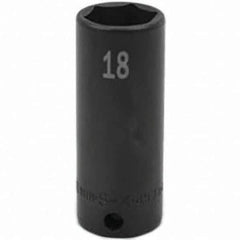 SK - Impact Socket - 3/8"DR 18MM DEEP IMPACT SOCKET - Exact Tool & Supply