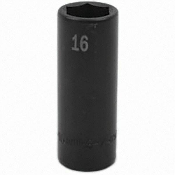 SK - Impact Socket - 3/8"DR 16MM DEEP IMPACT SOCKET - Exact Tool & Supply
