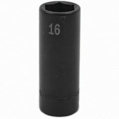 SK - Impact Socket - 3/8"DR 16MM DEEP IMPACT SOCKET - Exact Tool & Supply