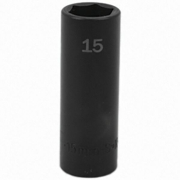 SK - Impact Socket - 3/8"DR 15MM DEEP IMPACT SOCKET - Exact Tool & Supply