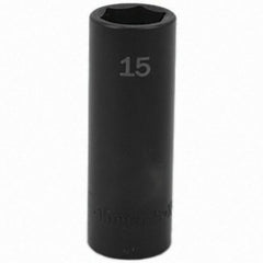 SK - Impact Socket - 3/8"DR 15MM DEEP IMPACT SOCKET - Exact Tool & Supply