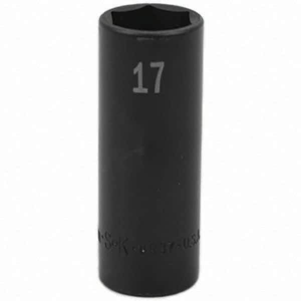 SK - Impact Socket - 3/8"DR 17MM DEEP IMPACT SOCKET - Exact Tool & Supply