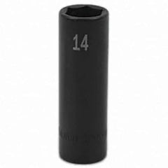 SK - Impact Socket - 3/8"DR 14MM DEEP IMPACT SOCKET - Exact Tool & Supply
