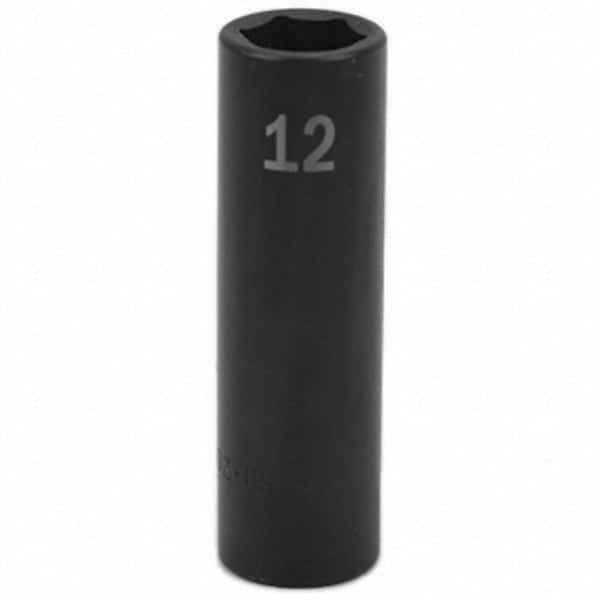 SK - Impact Socket - 3/8"DR 12MM DEEP IMPACT SOCKET - Exact Tool & Supply