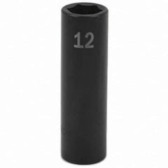 SK - Impact Socket - 3/8"DR 12MM DEEP IMPACT SOCKET - Exact Tool & Supply
