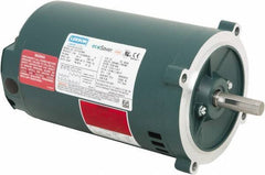 Leeson - 1/3 Max hp, 1,800 Max RPM, Premium Efficient Electric AC DC Motor - 230/460 V Input, Three Phase, S56C Frame, C-Face Mount, ODP Enclosure - Exact Tool & Supply