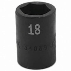 SK - Impact Socket - 1/2"DR 18MM IMPACT SOCKET - Exact Tool & Supply