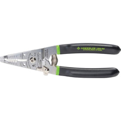 Greenlee - Wire & Cable Strippers; Type: Manual Fixed Hole Stripper/Cutter/Crimper w/ Spring and Lock ; Maximum Capacity: 18 AWG Solid, 20 AWG Stranded ; Minimum Wire Gage: 10 AWG ; Overall Length (Inch): 7-1/2 ; Wire Type: Solid & Stranded ; Handle Mate - Exact Tool & Supply