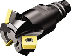 Sandvik Coromant - 20.5mm Cut Diam, 19.3mm Arbor Hole, 5.47mm Max Depth of Cut, 45° Indexable Chamfer & Angle Face Mill - 3 Inserts, 495-09T3M-XL Insert, Right Hand Cut, Through Coolant, Series CoroMill 495 - Exact Tool & Supply