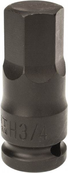Paramount - 1/2" Drive, 3/4" Impact Hex Bit Socket - 1-1/2" Bit Length, 2-3/8" OAL - Exact Tool & Supply