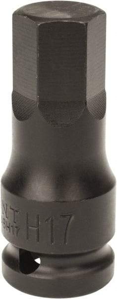 Paramount - 1/2" Drive, 17mm Impact Hex Bit Socket - 1-7/16" Bit Length, 2-5/16" OAL - Exact Tool & Supply
