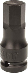 Paramount - 1/2" Drive, 17mm Impact Hex Bit Socket - 1-7/16" Bit Length, 2-5/16" OAL - Exact Tool & Supply