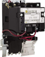 Square D - 110 Coil VAC at 50 Hz, 120 Coil VAC at 60 Hz, 9 Amp, Nonreversible Open Enclosure NEMA Motor Starter - 1/3 hp at 1 Phase - Exact Tool & Supply