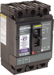 Square D - 125 Amp, 250 VDC, 600 VAC, 3 Pole, Panel Mount Molded Case Circuit Breaker - Thermal Magnetic Trip, 14-3/0 AWG, 87.4mm Deep x 162.6mm High x 104.7mm Wide - Exact Tool & Supply