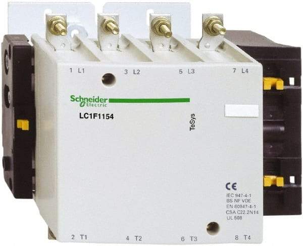 Schneider Electric - 4 Pole, 200 Amp at 440 VAC, Nonreversible IEC Contactor - Bureau Veritas, CCC, CSA, DNV, EN/IEC 60947-1, EN/IEC 60947-4-1, GL, JEM 1038, LROS, RINA, RMRoS, RoHS Compliant, UL Listed - Exact Tool & Supply