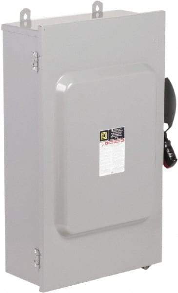 Square D - 200 Amp, 600 VAC/VDC, 3 Pole Nonfused Safety Switch - NEMA 12 & 3R, 50 hp at 600 VAC, 50 hp at 600 VDC (Single Phase), 150 hp at 600 VAC, 50 hp at 600 VDC (Triple Phase) - Exact Tool & Supply
