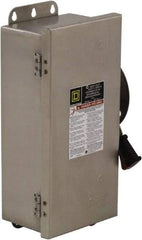 Square D - 30 Amp, 600 VAC/VDC, 3 Pole Nonfused Safety Switch - NEMA 12, 3, 3R, 4 & 4X, 10 hp at 600 VAC, 15 at 600 VDC (Single Phase), 30 hp at 600 VAC, 15 hp at 600 VDC (Triple Phase), 3PST Contact Form - Exact Tool & Supply