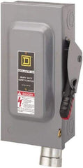 Square D - 60 Amp, 600 VAC, 3 Pole Fused Safety Switch - NEMA 1, 50 hp at 600 VAC (Triple Phase) - Exact Tool & Supply