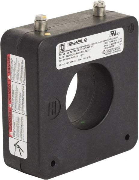 Square D - 200 Amp AC Input, 5 Amp AC Output, Panel Meter Donut Current Transformer - Screw Terminal - Exact Tool & Supply