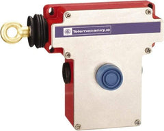 Telemecanique Sensors - 10 Amp, 2NO/2NC Configuration, Left Hand Operation, Rope Operated Limit Switch - Pushbutton Reset, Rope Pull, No Pilot Light, 300 VAC - Exact Tool & Supply