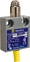 Square D - SPDT, NC/NO, 240 VAC, Prewired Terminal, Roller Plunger Actuator, General Purpose Limit Switch - 1 NEMA Rating, IP20 IPR Rating, 18 Ounce Operating Force - Exact Tool & Supply