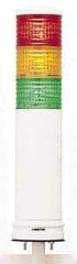 Schneider Electric - Green, Orange & Red LED Flashing & Steady Stackable Tower Light with Buzzer - 60 to 85 dB, Base Mount, IP54, 24V, -22 to 122°F - Exact Tool & Supply