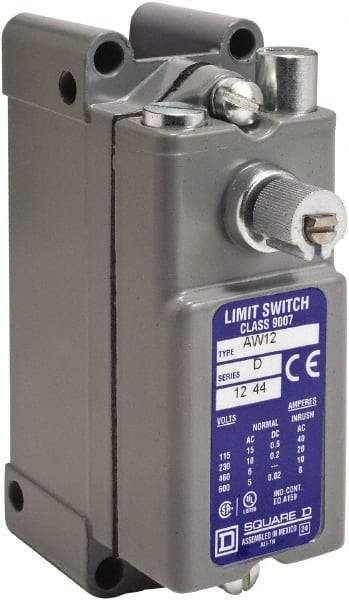 Square D - DPST, 2NC/2NO, 600 VAC, Screw Terminal, Rotary Head Actuator, General Purpose Limit Switch - 1, 2, 4, 12, 13 NEMA Rating, IP65 IPR Rating, Surface Mount - Exact Tool & Supply