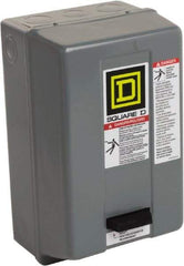 Square D - 110 Coil VAC at 50 Hz, 120 Coil VAC at 60 Hz, 27 Amp, NEMA Size 1, Nonreversible Enclosed Enclosure NEMA Motor Starter - 2 hp at 1 Phase, 1 Enclosure Rating - Exact Tool & Supply