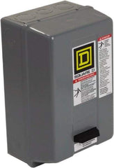 Square D - 600 Coil VAC, 27 Amp, NEMA Size 1, Enclosed Enclosure NEMA Motor Starter - 1 Phase hp: 7 1/2 at 200 Volt, 7 1/2 at 230 Volt, 3 Phase hp: 10 at 460 Volt, 10 at 575 Volt, 1 Enclosure Rating - Exact Tool & Supply