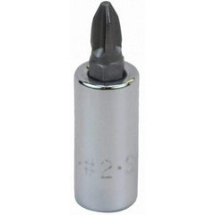 SK - Screwdriver & Drag Link Sockets - 3/8"DR #2 CHRM PHILLIPS SCRDRVR SCKT BIT - Exact Tool & Supply