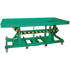 Wesco Industrial Products - 3,000 Lb Capacity Manual Hydraulic Post Lift Table - 36.38" to 56-3/8" Lift Height, 72" Platform Length x 36" Platform Width - Exact Tool & Supply