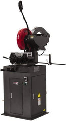 Jet - 2 Cutting Speeds, 350mm Blade Diam, Cold Saw - 1,750 & 3,500 RPM Blade Speed, Floor Machine, 3 Phase, Compatible with Non-Ferrous Material - Exact Tool & Supply